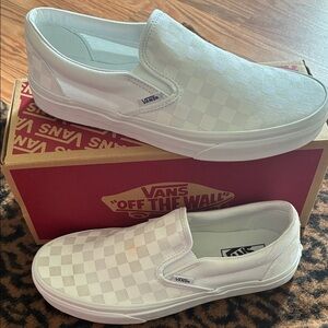 Vans White Checkerboard Slip-On Sneakers for man